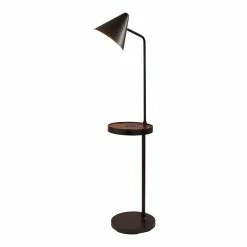 Hot Sale 🧨 World Market Ruston Black Floor Lamp With Shelf, USB And Charging Pad 🎁