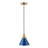 Best Pirce 🥰 World Market Matt Blue Metal Cone Shade Pendant Lamp 🌟