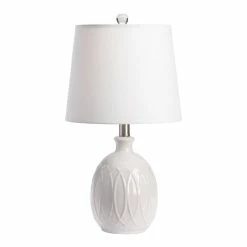 Flash Sale 😀 World Market Willet White Ceramic Geometric Table Lamp ❤️