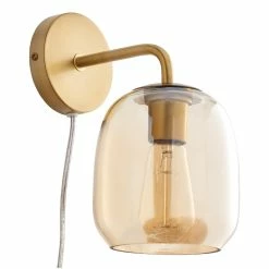 Coupon ⭐ World Market Cyra Amber Glass Wall Sconce 🔥