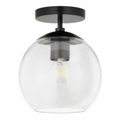 Cheap 🎁 World Market Patti Clear Glass Globe Semi Flush Mount Ceiling Light ✔️