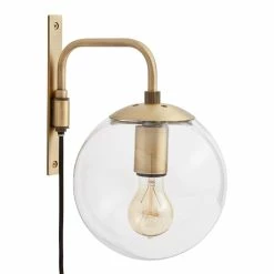 Best deal 🛒 World Market Glass Globe and Brass Wall Sconce 🥰