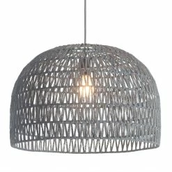 Flash Sale ๐ World Market Laurel Gray Zigzag Open Weave Dome Pendant Lamp ๐