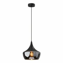 Flash Sale ⭐ World Market Eliza Black Metal and Smoked Glass Pendant Lamp 🔔