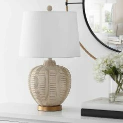 Flash Sale 🧨 World Market Marrla Cream and Rose Gold Table Lamp 😉 -Lighting Sales Store unnamed file 1799