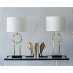 Flash Sale 😉 World Market Brass Circle Brayden Table Lamps Set Of 2 😀 -Lighting Sales Store unnamed file 1807