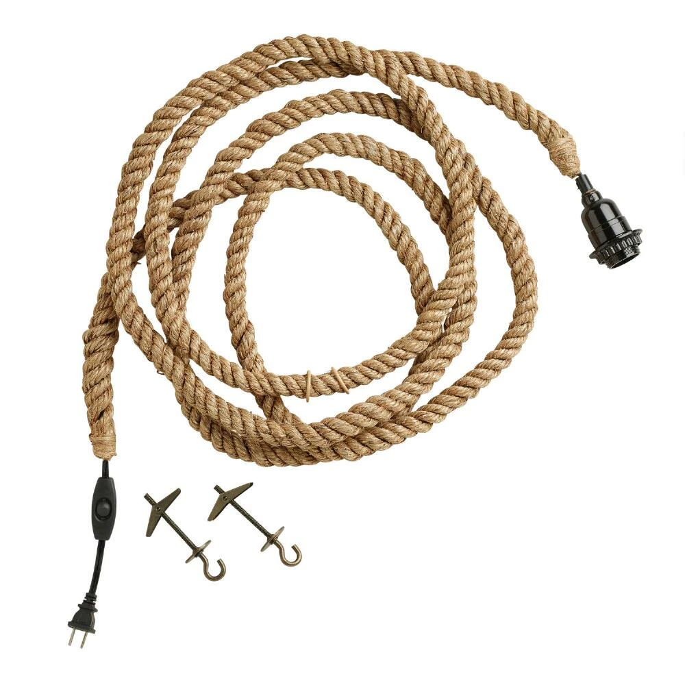 Wholesale 🛒 World Market Jute Rope Electrical Cord Swag Kit 😀 3 Wholesale 🛒 World Market Jute Rope Electrical Cord Swag Kit 😀