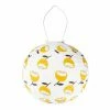 Best Pirce ⭐ World Market Round Lemon Yellow Poppy Fabric Solar LED Lantern ⭐