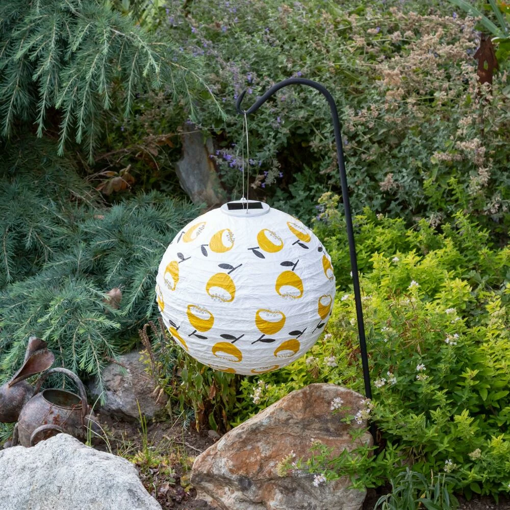 Best Pirce ⭐ World Market Round Lemon Yellow Poppy Fabric Solar LED Lantern ⭐ 4 Best Pirce ⭐ World Market Round Lemon Yellow Poppy Fabric Solar LED Lantern ⭐ - Image 3