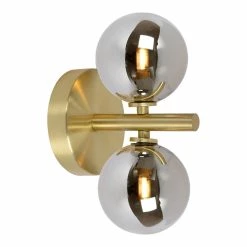 Promo 😀 World Market Satin Brass Dual Bulb Bryson Wall Sconce 😀