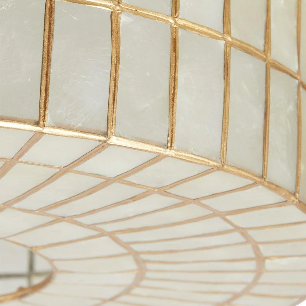 Buy ๐ World Market Gold Capiz Drum Flush Mount Ceiling Light ๐ 4 Buy ๐ World Market Gold Capiz Drum Flush Mount Ceiling Light ๐ - Image 3