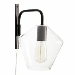 Best Sale ๐งจ World Market Piper Black Metal And Tapered Glass Wall Sconce โญ