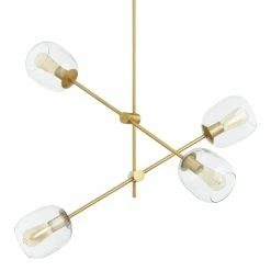 Hot Sale 🎁 World Market Stella Antique Brass And Glass 4 Light Chandelier 🥰