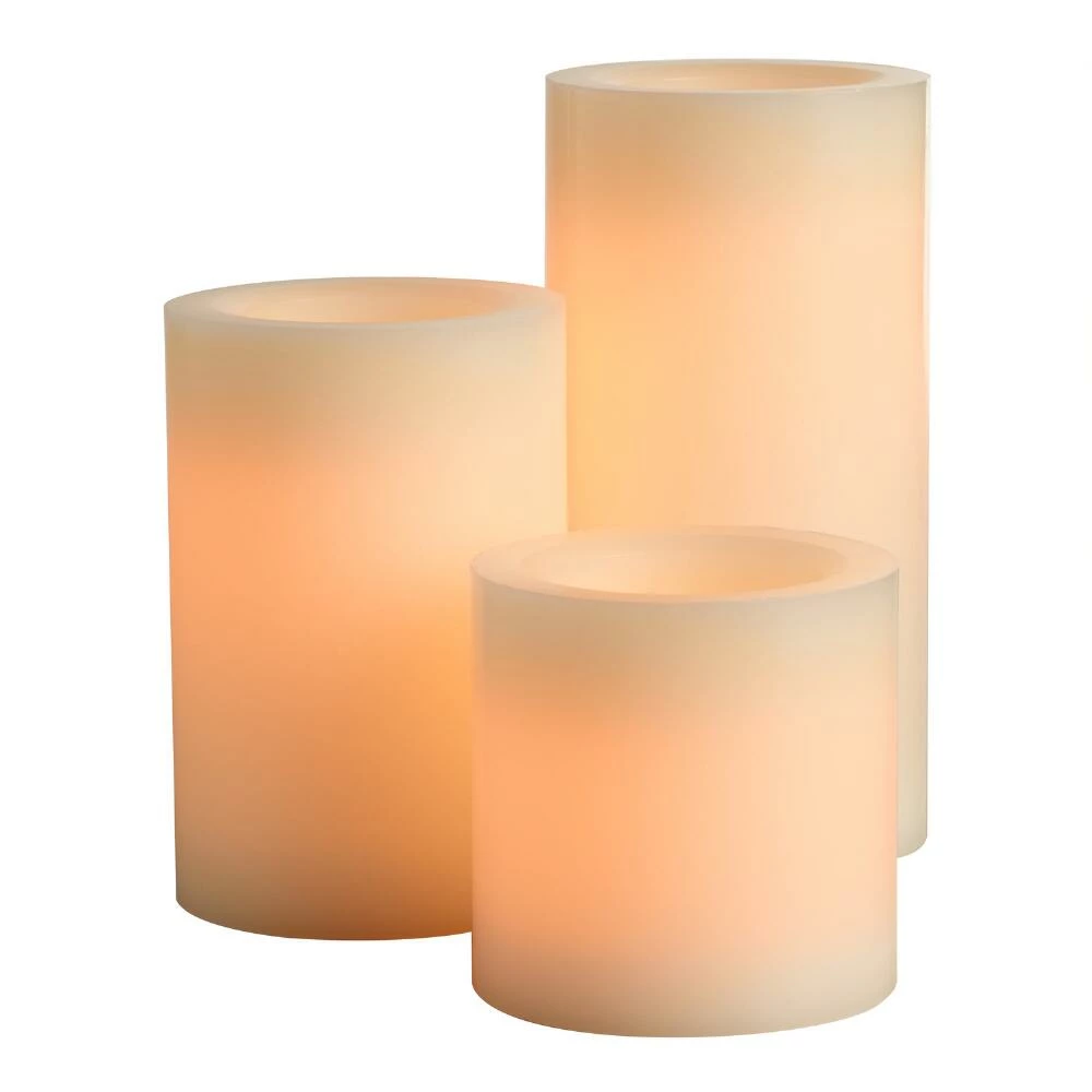 Best deal 🛒 World Market Ivory Flameless LED Pillar Candle 🎉 3 Best deal 🛒 World Market Ivory Flameless LED Pillar Candle 🎉