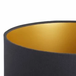 Best Pirce 👏 World Market Black Linen Drum Table Lamp Shade with Gold Lining ✔️ -Lighting Sales Store unnamed file 281