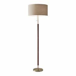 Flash Sale ❤️ World Market Hamilton Wood And Antique Brass Floor Lamp 💯