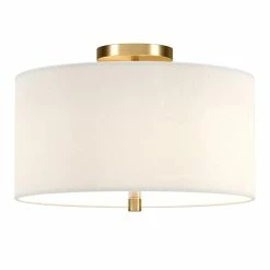 Cheapest 🌟 World Market Ruby Metal And Linen Flush Mount Ceiling Light 🌟