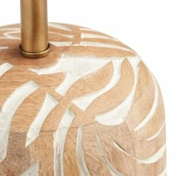 Budget 🎉 World Market Sura Natural Carved Wood Leaf Table Lamp Base ⌛ -Lighting Sales Store unnamed file 341