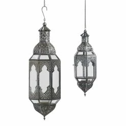 Cheap ✔️ World Market Latika Antique Zinc Hanging Candle Lantern ⌛