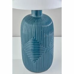 Hot Sale 🔔 World Market Maisie Turquoise Diamond Ceramic Table Lamps Set Of 2 ✔️ -Lighting Sales Store unnamed file 366