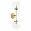Promo 😉 World Market Olivia Brass And Clear Glass Globe 2 Light Wall Sconce 🎁 -Lighting Sales Store unnamed file 436