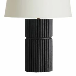 Cheap 👏 World Market Hudson Matte Black Wood Fluted Pillar Table Lamp Base ✨