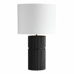 Cheap 👏 World Market Hudson Matte Black Wood Fluted Pillar Table Lamp Base ✨ -Lighting Sales Store unnamed file 446