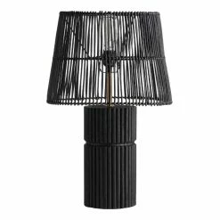 Cheap 👏 World Market Hudson Matte Black Wood Fluted Pillar Table Lamp Base ✨ -Lighting Sales Store unnamed file 447