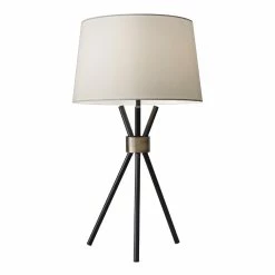 Brand new 🥰 World Market Kurt Black And Brass Tripod Table Lamp ⭐
