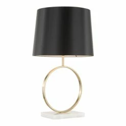 Cheapest 👍 World Market Kane Marble And Gold Circle Table Lamp 🔥