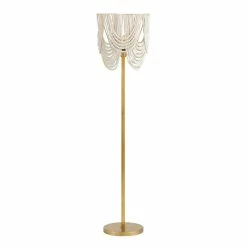 Discount 🌟 World Market Whitewashed Wood Draped Bead Floor Lamp ✔️