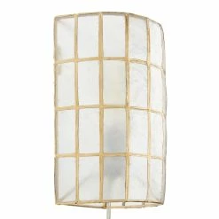 Deals 🎁 World Market Gold Capiz Cylinder Wall Sconce ⌛