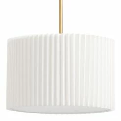 Hot Sale ⭐ World Market White Linen Pleated Drum Pendant Lamp 🎉 -Lighting Sales Store unnamed file 511