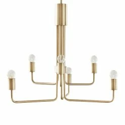 Outlet 👏 World Market Carol Antique Brass Metal 6 Light Chandelier 🔔