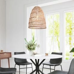 Best Pirce 👍 World Market Woodrow Natural Rattan Open Weave Pendant Lamp 😀 -Lighting Sales Store unnamed file 571