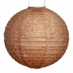 Hot Sale 🌟 World Market Windsong Round Geometric Fabric Solar LED Lantern 🥰