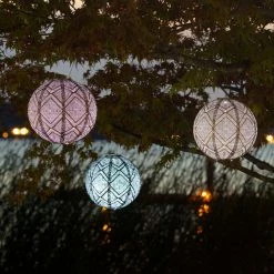 Hot Sale 🌟 World Market Windsong Round Geometric Fabric Solar LED Lantern 🥰 -Lighting Sales Store unnamed file 625