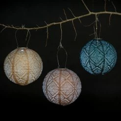 Hot Sale 🌟 World Market Windsong Round Geometric Fabric Solar LED Lantern 🥰 -Lighting Sales Store unnamed file 627