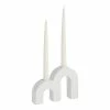 Wholesale 🥰 World Market White Ceramic Double Arch Taper Candle Holder 🌟