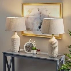 Flash Sale 👏 World Market Kathryn Off White Diamond Ceramic Table Lamp Set Of 2 🛒 -Lighting Sales Store unnamed file 661