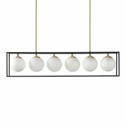 New ๐ World Market Marty Black And Brass Metal 6 Light Chandelier ๐