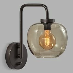 Deals 😍 World Market Matte Black and Smoky Glass Meyer Wall Sconce 👍