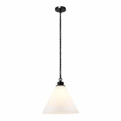 Top 10 👍 World Market Delvi Metal And White Glass Cone Shade Pendant Lamp 👏