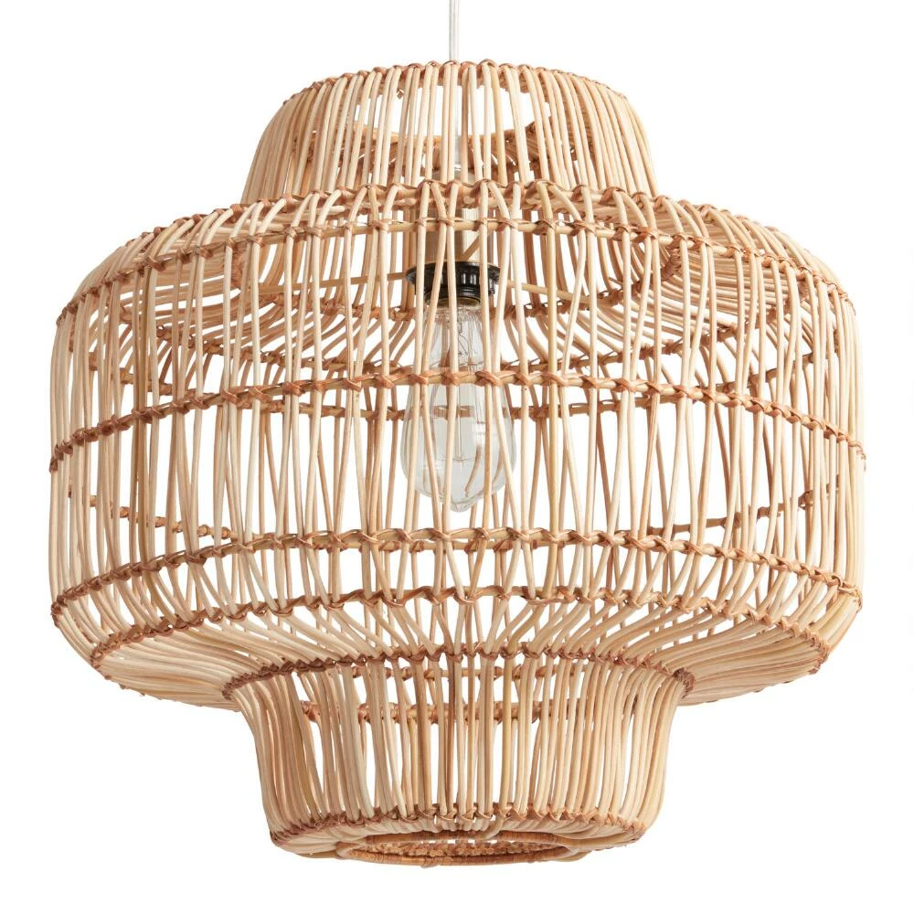 Budget ⭐ World Market Lana Woven Rattan Pendant Shade 😀 3 Budget ⭐ World Market Lana Woven Rattan Pendant Shade 😀