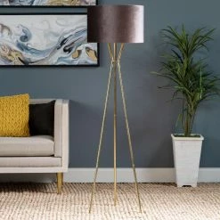 Buy 😍 World Market Velvet Shade Metal Tripod Darien Floor Lamp 🔥 -Lighting Sales Store unnamed file 714