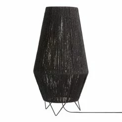 Cheap ⌛ World Market Dahlia Black Jute Teardrop and Metal Tripod Table Lamp ⌛