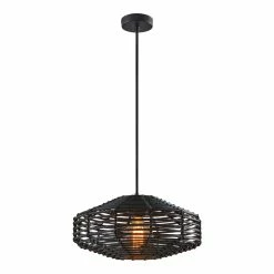 Brand new ✔️ World Market Kimo Black Rattan Pendant Lamp 🤩