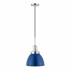 Buy 👍 World Market Iris Blue Metal Dome Shade Pendant Lamp 💯