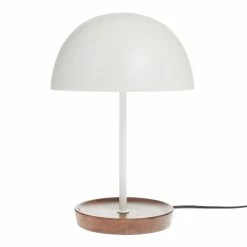 Brand new 😍 World Market Emery White Metal Dome and Wood Tray Table Lamp 😉