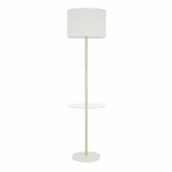 Wholesale 😉 World Market Lennox White Marble And Gold Floor Lamp With Table 👍